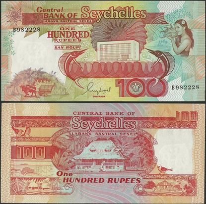 Picture of Seychelles,P35,B408a,100 Rupees,1989,B prefix