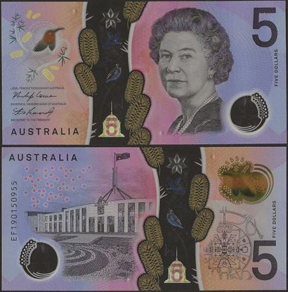 Picture of Australia,P62b,B230b,5 Dollars,In 2019