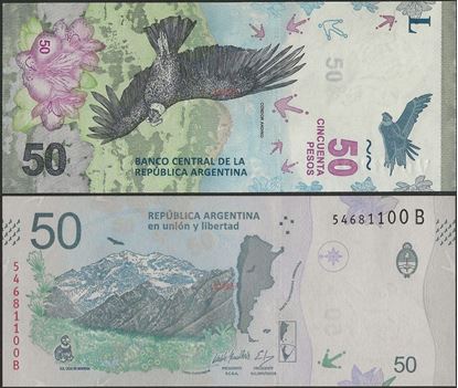 Picture of Argentina,P363,B418b,50 Pesos,2018