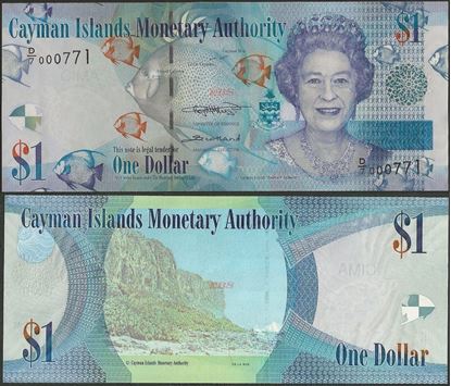 Picture of Cayman Islands,P38c,B218c,1 Dollars,LOW SERIAL