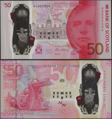 Picture of Scotland, 50 Pound,AA Low serial with folder