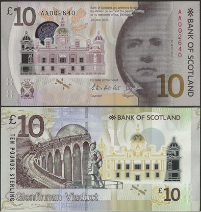 Picture of SCOTLAND,P131,10 POUNDS,2017,BOS,Low serial