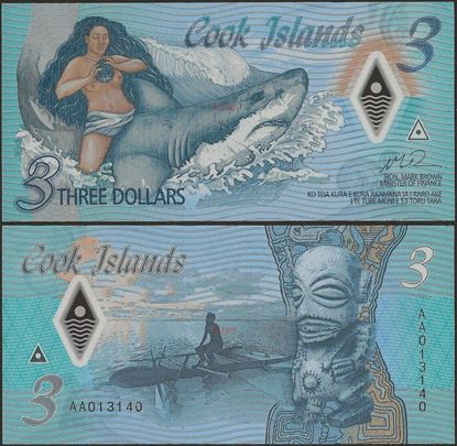 Picture of Cook Islands,B111a,3 Dollars,2021