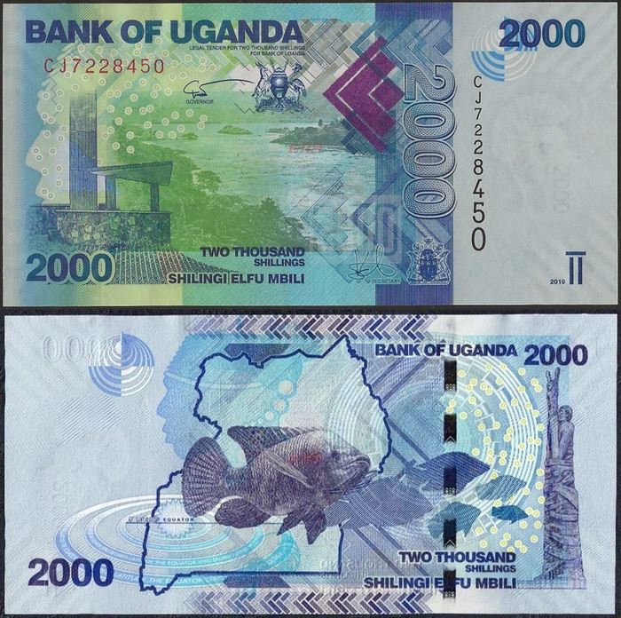 Picture of Uganda,P50e,B155e,2000 Shillings,2019