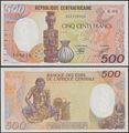 Picture of Central African Republic,P14c,B110c,500 Francs,1987
