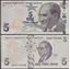 Picture of Turkey,P222b,B306c,5 Lira,D Prefix