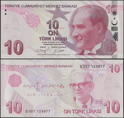 Picture of Turkey,P223e,B301e,10 Lira,2021,E Prefix