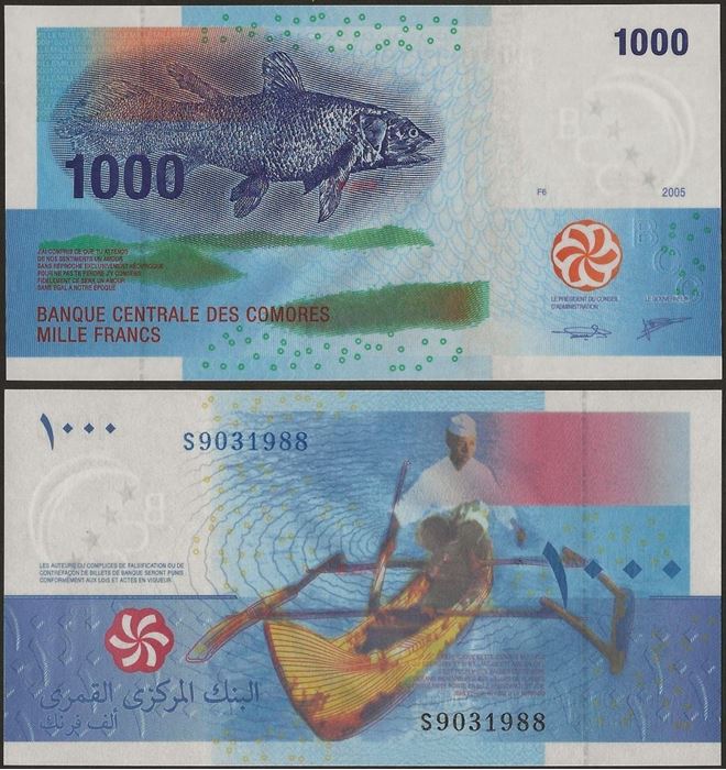 Picture of Comoros,P16c,B307c,1000 Francs,2020