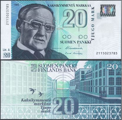 Picture of Finland,P123,B407a,20 Markka,1997