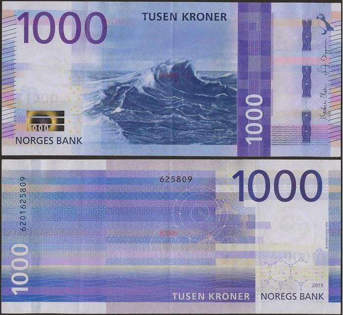 Picture of Norway,P57,1000 Kroner,2019,VFINE
