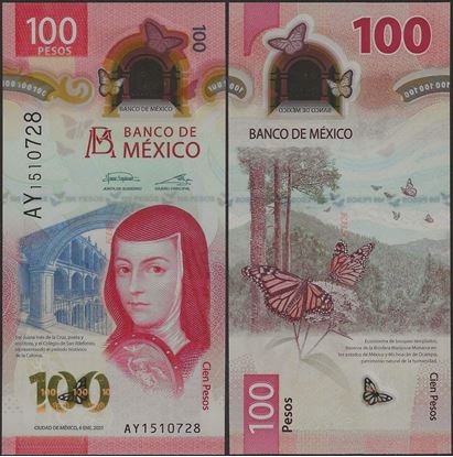 Picture of Mexico,B715,100 Pesos,2021,Sg 1,AY