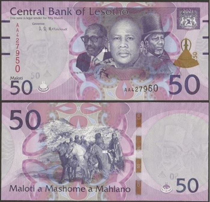Picture of Lesotho,P28a,B229a,50 Maloti,2021