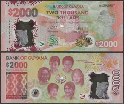 Picture of Guyana,B121,2000 dollars,2022,AA