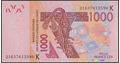Picture of WAS K Senegal,P715K, B121Ku,1000 Francs,2021