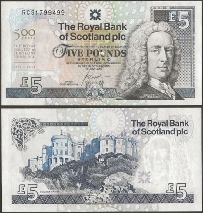 Picture of Scotland,P364,5 Pound,2005,Royal College Surgeons ,Comm