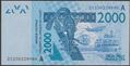 Picture of WAS A Ivory Coast,P116Au, B122Au,2000 Francs,2021