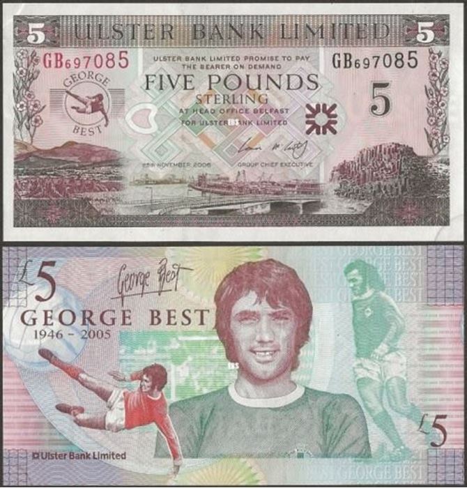 Picture of Northern Ireland,P339,B935a,5 Pounds,2006,George Best