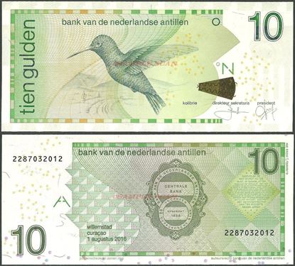 Picture of Netherlands Antilles,P28,B225h,10 Gulden, 2016