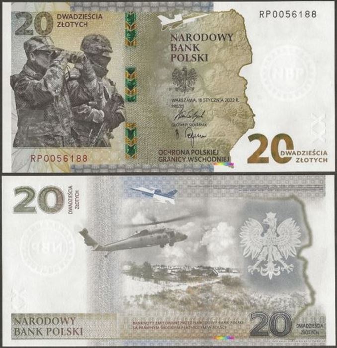 Picture of Poland,P196,BNP826a,20 Zloty,2022,Comm