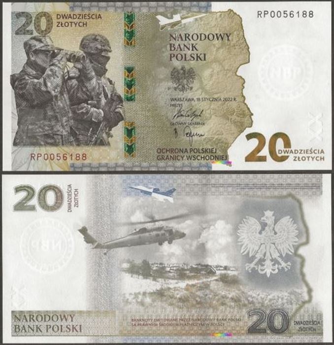 Picture of Poland,PNew,BNP826a,20 Zloty,2022,Comm