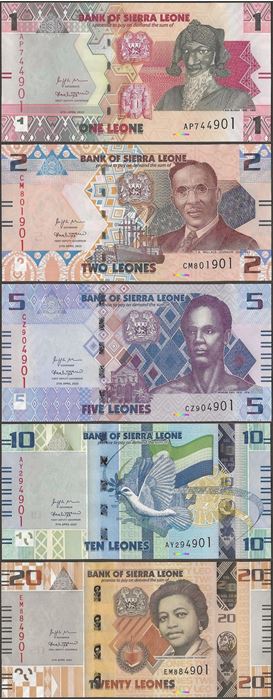 Picture of Sierra Leone,P34-P38,SET,1 to 20 Leones,2022