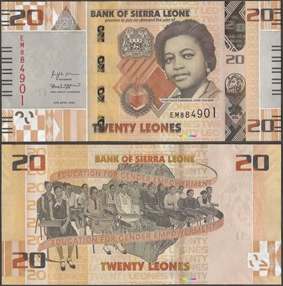 Picture of Sierra Leone,PW38,B133a,20 Leones,2022
