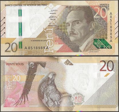 Picture of Peru,P197a,B538a,20 Soles,2019