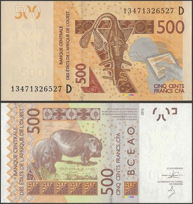 Picture of WAS D Mali,P419D, B120Db,500 Francs,2013