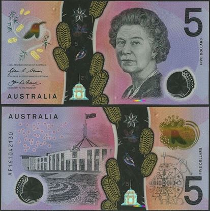 Picture of Australia,P62a,B230a,5 Dollars,2016