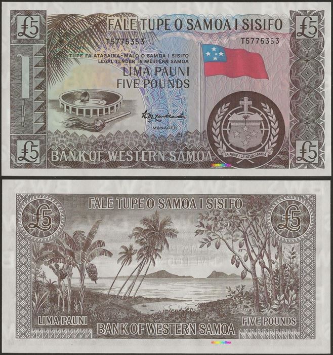 Picture of Western Samoa,P15b,B306b,5 Pounds,2020