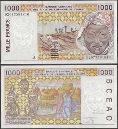 Picture of WAS A Ivory Coast,P111Ak,B116Ak,1000 Francs,2002