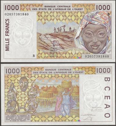 Picture of WAS B Benin,P211B,B116Bm,1000 Francs,2002