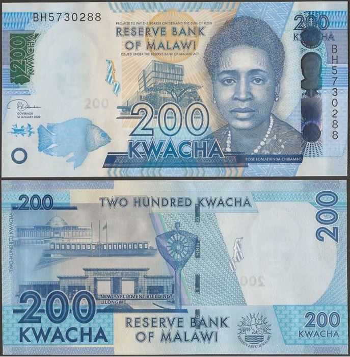 Picture of Malawi,P60d,B160e,200 Kwacha,2020