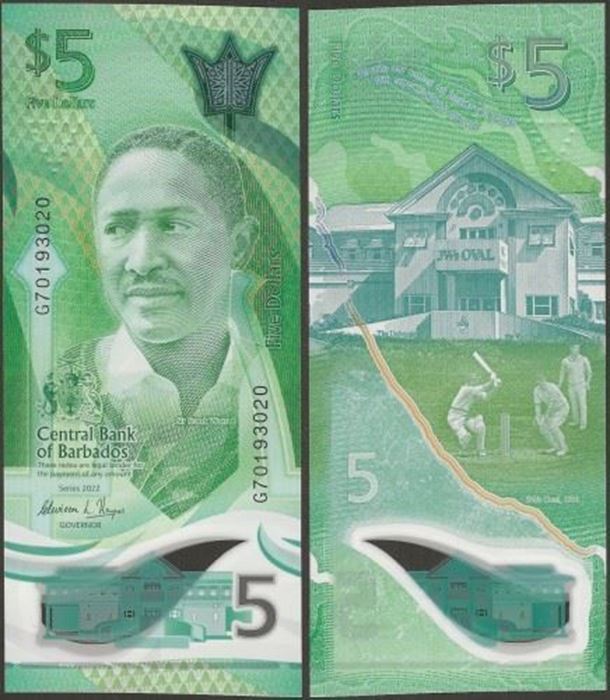 Picture of Barbados,Pw81,B240,5 Dollars,2022