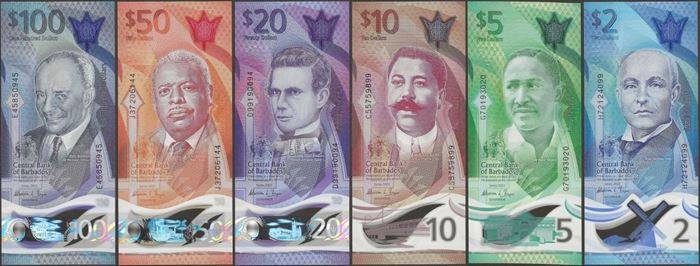 Picture of Barbados,6 SET,B239 - B244,2 to 100 Dollars,2022