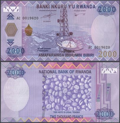 Picture of Rwanda,P40,B139a,2000 Francs,2014