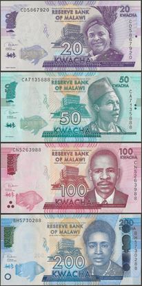 Picture of Malawi,SET - 4 notes,20 to 200 Kwacha 2020,