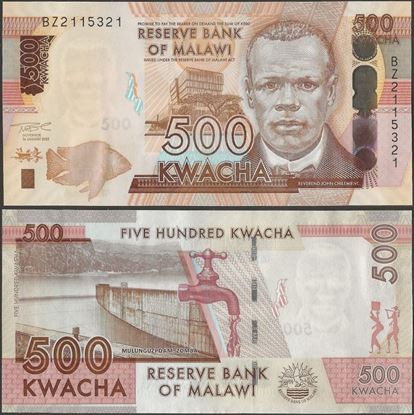 Picture of Malawi,P66,B161c,500 Kwacha,2021