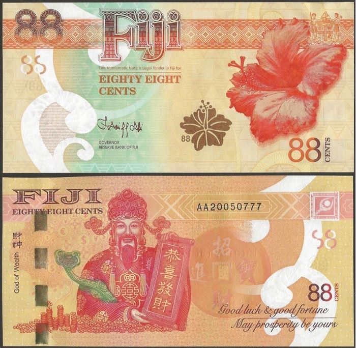 Picture of Fiji,P123?,BNP513,88 Cents,2022,AA,Comm