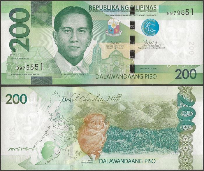 Picture of Philippines,P209,B1081g,200 Piso,2017