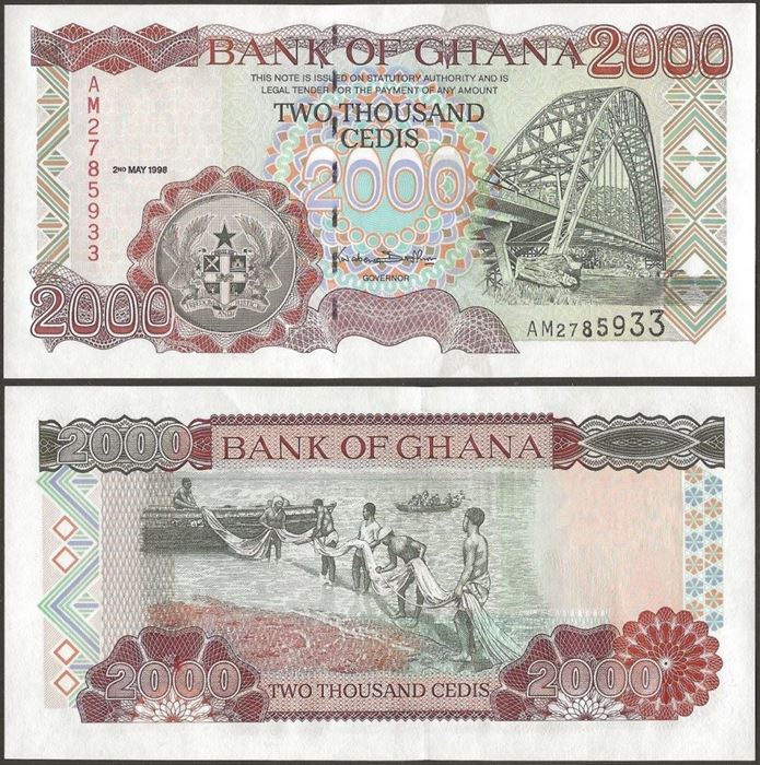 Picture of Ghana,P33c,B137c,2000 Cedi,1998