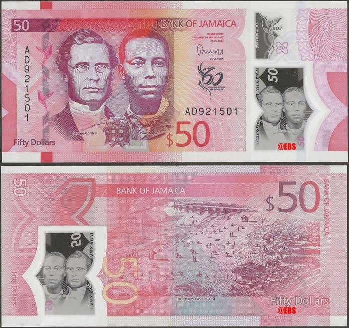 Picture of Jamaica,B251,50 Dollars,2023,Polymer