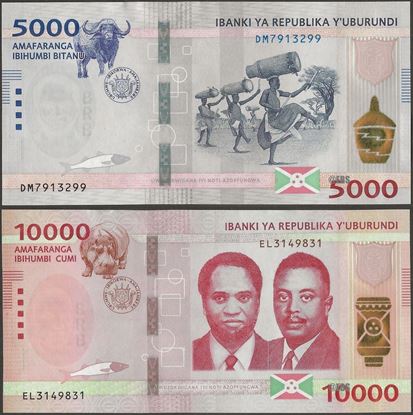 Picture of Burundi,2 NOTE SET,5000/10000 Francs,2022