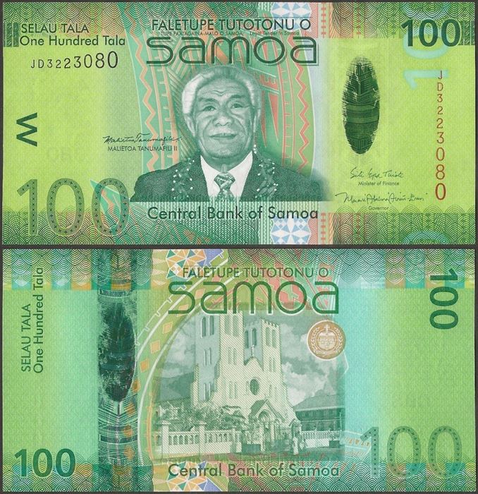 Picture of Samoa,P43b,B119b,100 Tala,2017