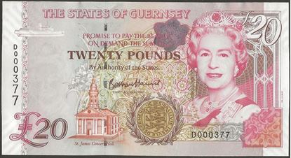 Picture of Guernsey, P58c,B166c,20 Pounds,2009,D