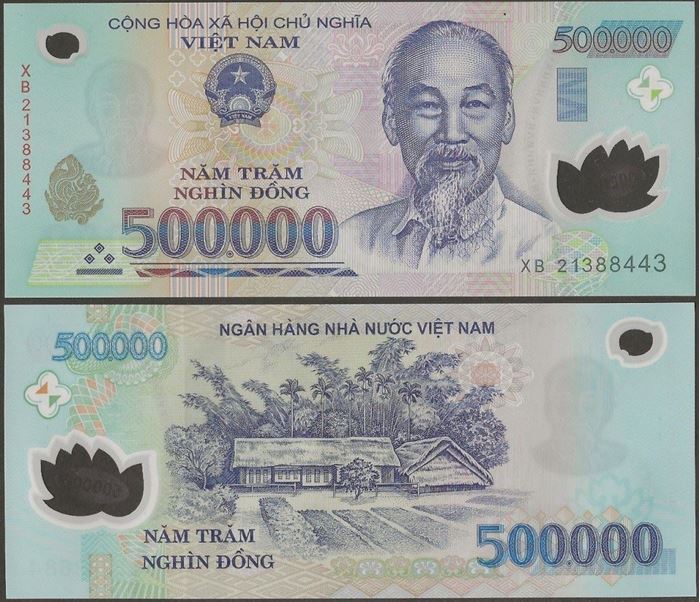 Picture of Vietnam,P124,B348q,500 000 Dong,2021