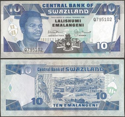 Picture of Swaziland,P20b,B215b,10 Emalangeni,1992