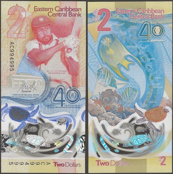 Picture of East Caribbean States,B245,2 Dollars,2023