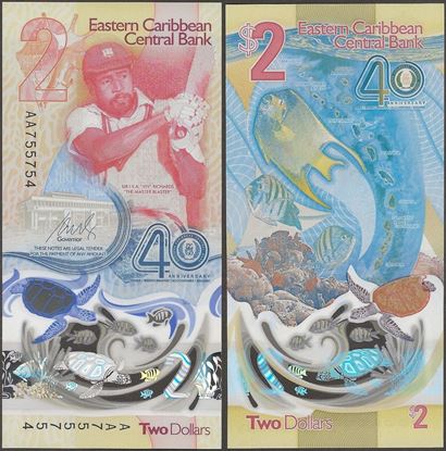 Picture of East Caribbean States,B245,2 Dollars,2023,AA Prefix