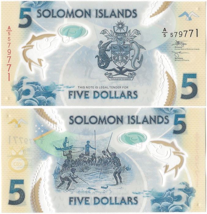 Picture of Solomon Islands,P38b,B221b,5 Dollars,2022